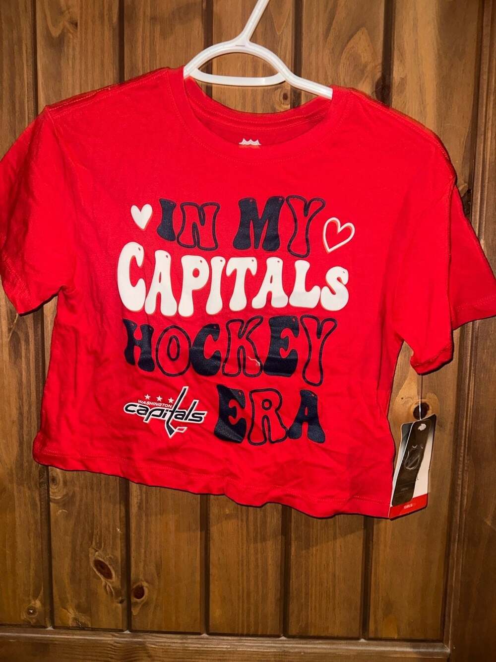 Washington Capitals NHL Hockey Girls Red 'In My Capitals Hockey Era' T-Shirt Siz